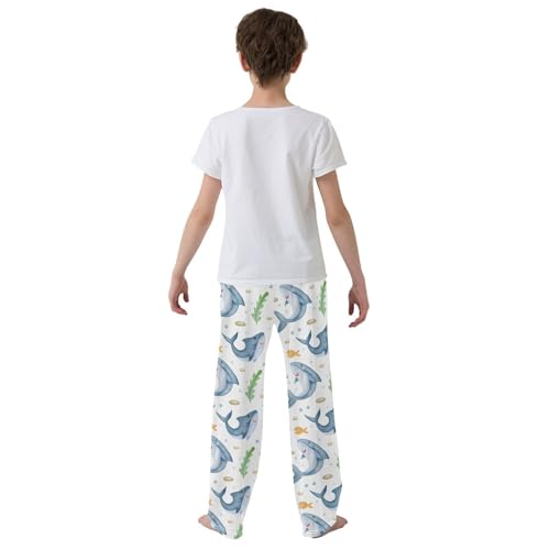 Shark Fish Boys Long Pants Soft Trousers Elastic Waist Kids Lounge Bottoms with Pockets S-XL3