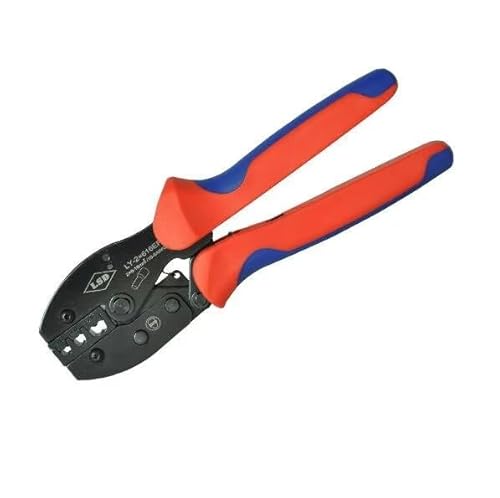 Jyving LY-2*616EF Pince à sertir pour câbles avec embouts doubles Bleu/Rouge 2 x 10 ~ 6 AWG (2 x 6,10,16 mm²) 220 mm 0,49 kg 1 pince à sertir