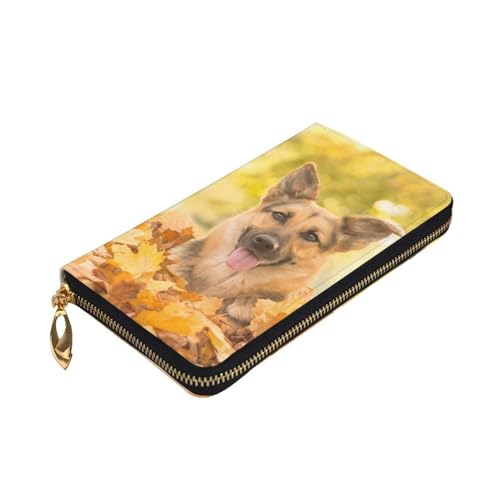 Portefeuille en cuir avec fermeture éclair pour femme sécurisé noir chic