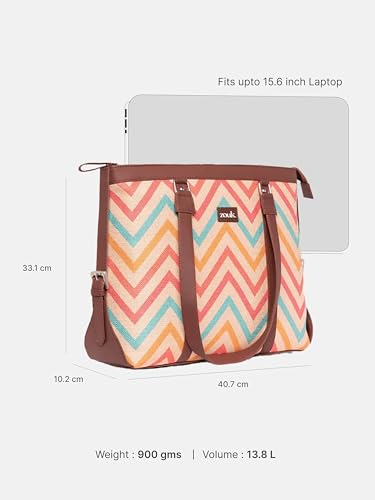 Image of ZOUK Office Bag | Stylish Bags for Office Use | Laptop Bag 15.6 inch | Stylish Tote for Office Use | Purse for Women | Vegan Leather Handbag | Daily & Travel Use |