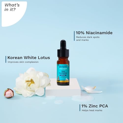 Image of Pilgrim 10% Niacinamide Face Serum For Acne Marks 10ml (Pack of 2) | Fades Blemishes & Dark Spots | Oil Control | Brightens & Evens Skin Tone | All Skin Types | Women & Men