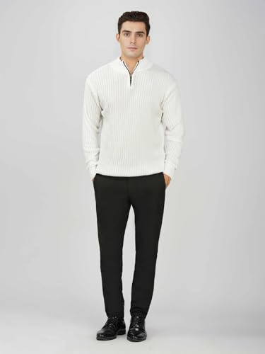 Image of LOQUE Men's Wool Blend Selection Sweater Half Zip High Neck Pullover Warm Casual Winter Wear for Office and Travel