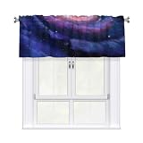 EOQIFJM Nebula in Outer Space Spiral Stardust Mist Cloud of Dust Planetarium Astronomy 54 x 18 in Short Curtain Valance, Light Filtering Small Window Curtain Topper for Kitchen Bathroom Bedroom