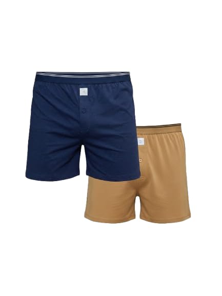 Men's Boxer Shorts, Navy Blue and Pink, Pack of 2-image-17