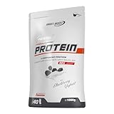 Best Body Nutrition Gourmet Premium Pro Protein, Blackberry Yoghurt, 4 Komponenten Protein Shake: Caseinat, Whey Konzentrat, Whey Isolat, Eiprotein, 1 kg Zipp Beutel