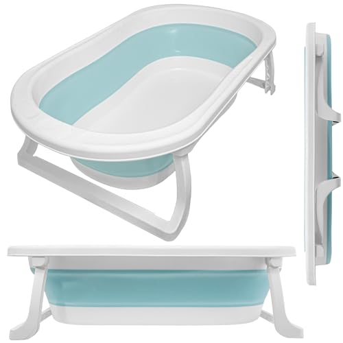 ALMAR Baby Bañera plegable para bebe Azul plegado compacto con