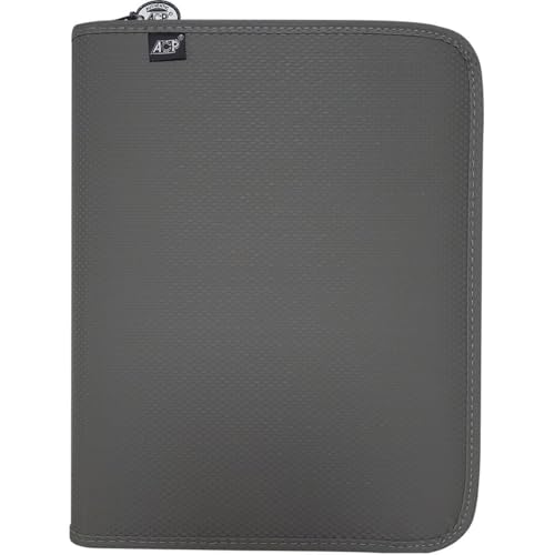 Fichário com Zíper, ACP, Sweet, Cinza, com Estojo e Divisórias, 96 Folhas