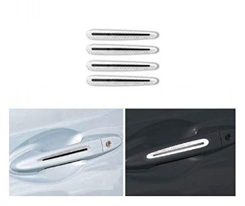 TRUE LINE Automotive Door Handle Reflective Warning Marker Trim Molding 4PC (Silver)