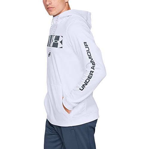 Image of Under Armour Men's Armour Fleece Pullover Hoodie Bar Logo Graphic