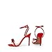 DREAM PAIRS Women's Double Bowknots Crystal Sandals Clear Slingback Heels Square Toe Shoes for Party Wedding Brielle,Size 7,Red-Satin,SDHS2389W
