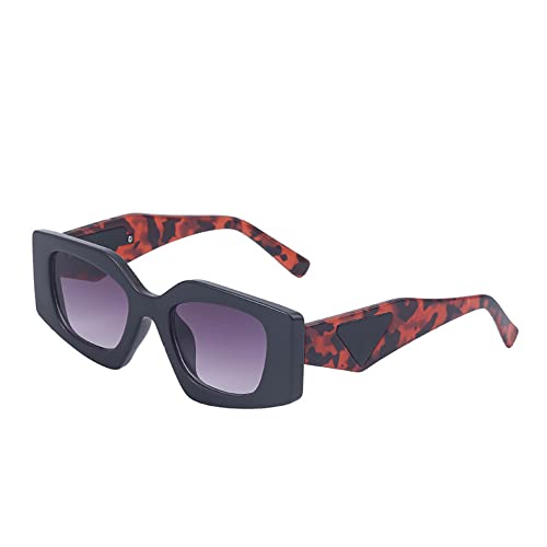 HMRGLMIE-Irregular Rectangle Women's Sunglasses Aesthetic Plastic Frame Luxury Print Triangle Sun Glasses Fashion Eyewear Shade