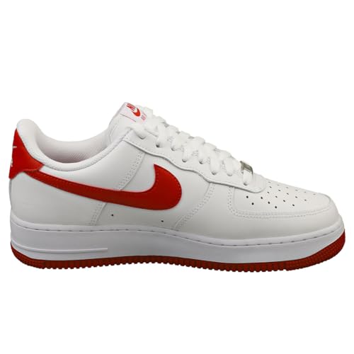 Image of Nike Air Force 1 '07 Men's Shoes (FJ4146-106, White /White /Dragon Red) Size 12
