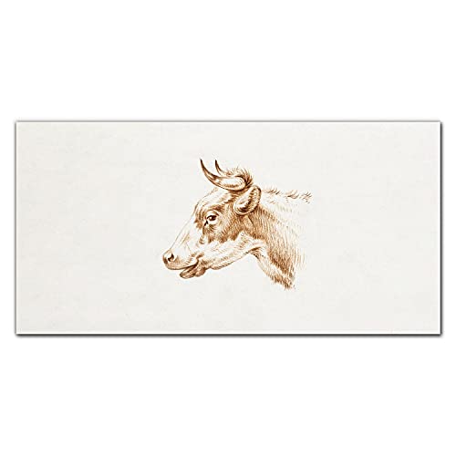 Tableau en verre acrylique 100x50 cm avec impression de vache pour décoration murale