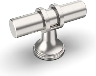 Amerdeco 10 Pack Brushed Satin Nickel Cabinet Knobs 2 Inch T Bar Cabinet Pulls Kitchen Cabinet Handles Cabinets Hardware Drawer Pulls AM002