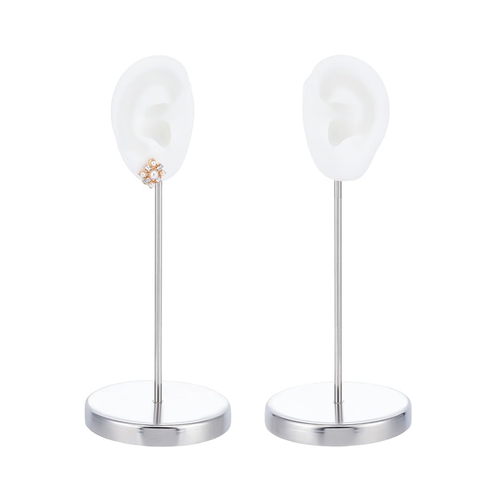 Organisateur bijoux femme présentoir boucles d'oreilles silicone blanc pour vitrines élégantes