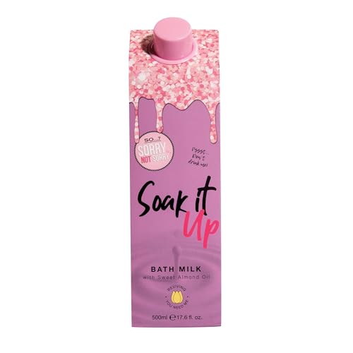 So…? Sorry Not Sorry Soak It Up Bath Milk - Infused with Sweet Almond Oil and Vanilla - Vegan and Cruelty-Free Bubble Bath for Women - 17.6 oz