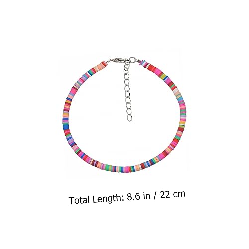 Bracelet de cheville en argile bijoux boho collier de coquillages multicolore