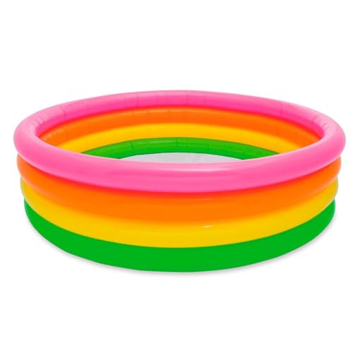 Intex 56441NP - Aufblasbarer Pool Sunset Glow, Vier Ringe, Vinyl, Mehrfarbig, 168x46 cm
