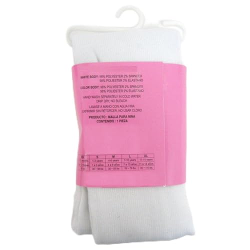 6 Girls Kids Toddlers Dress Stockings Footed Tights Pantyhose Dance White Small