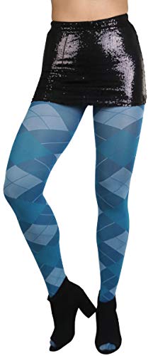 Image of ToBeInStyle Women's Argyle Checkered Diamond Rhombus Net Opaque Sheer Tights Pantyhose