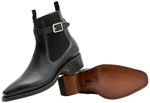 Image of John Varvatos Men's Walker Buckle Chelsea Boot Mid Calf
