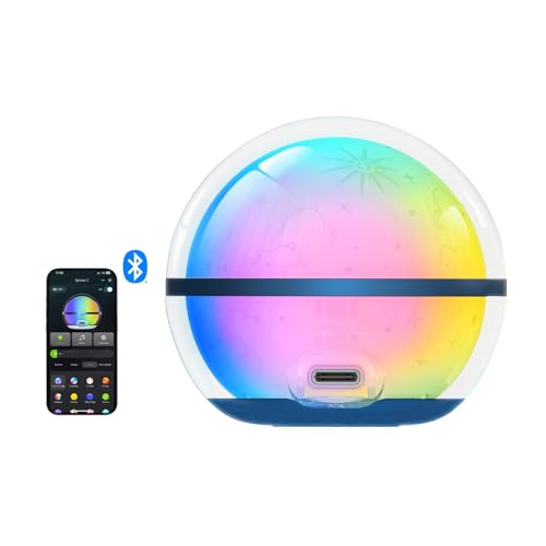 OLIGHT Sphere C Luz Nocturna Inteligente, Lámpara de Noche Recargable USB C, 75 Lúmenes, Atenuación Gradual, Iluminación Ambiental con Control Bluetooth, Portátil Para Uso Diario (Cielo Estelar, 1)