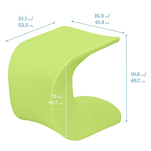 Image of ECR4Kids Wave Seat Perch Stool, 18in - 19.6in Seat Height, Flexible Seating, Lime Green