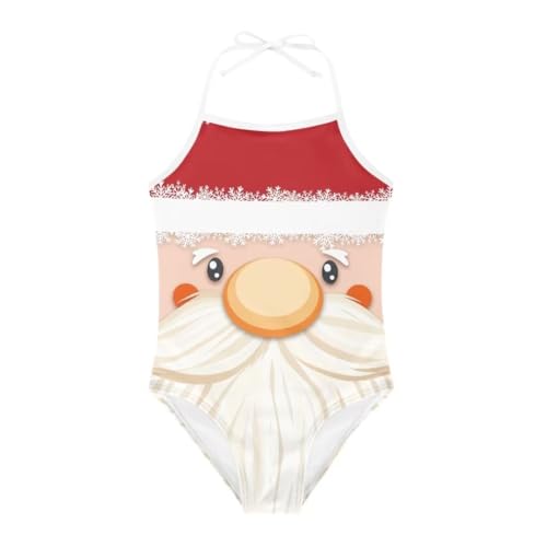 Image of Christmas Kids One-Piece Halter Swimsuits Beach Swimwear Bathing Suit for 3-10 Years Girls