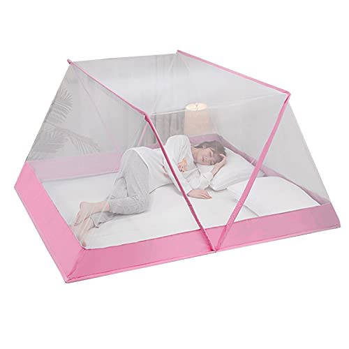 Moustiquaire de lit à la maison rose 100x190 pliable extérieure portable - 2