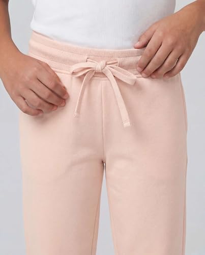Image of Real Essentials 3 Pack: Girls' Fleece Open Bottom Soft Athletic Performance Casual Sweatpants(Ages 7-16)