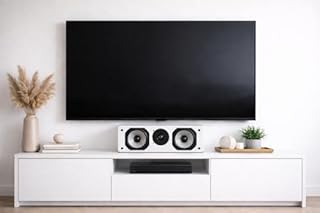 Dynavoice Challenger C-5 Blanc. Enceinte Centrale Passive 2 Voies 120W 8 Ohm. Double Woofer 5,25 Pouces et Tweeter 1 Pouce. Home Cinéma HiFi. Bass Reflex Arrière. Compatible VESA 10x10.