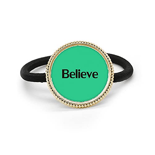 Élastique à cheveux métal argenté Believe Word bandeau élastique fille