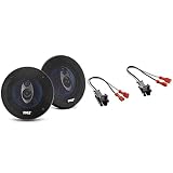 Pyle 5.25” Car Sound Speaker (Pair) - Upgraded Blue Poly Injection Cone 3-Way 200 Watt Peak w/Non-fatiguing Butyl Rubber Surround 100-20Khz Frequency Response 4 Ohm & 1' ASV Voice Coil - Pyle PL53BL and Metra 72-4568 Speaker Harness for Select 1988-UP GM Vehicles,Black