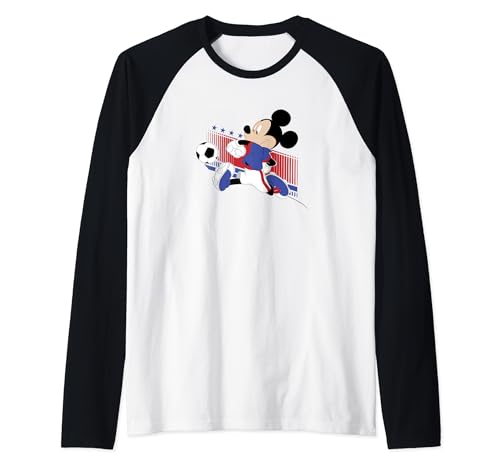Image of Disney Mickey And Friends USA Soccer Raglan Baseball Tee