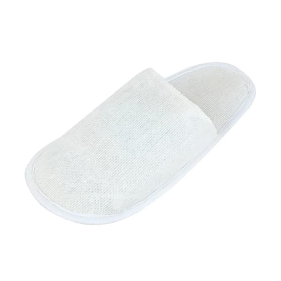 XSOURCE Closed Toe Non-Slip Slippers Breathable Slippers for Home Hotel Guests Use and Travel White Disposable non-woven Slippers for Women and Men (Pack of 5)-image-10