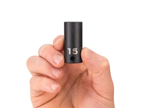 Image of TEKTON 3 /8 Inch Drive x 15 mm Semi-Deep 6-Point Impact Socket | SID14115