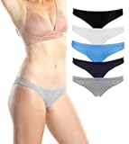 Cotton Underwear Women&comma; 5 Pack Womens Bikini Panties&comma; No Ride- So Comfortable