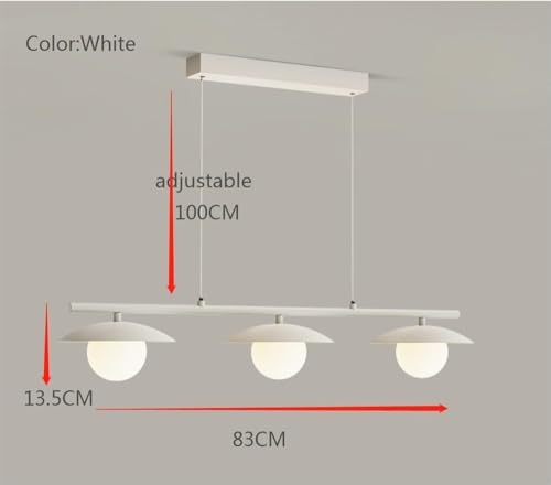 Suspension LED linéaire scandinave YangRy blanche pour îlot de cuisine - 5