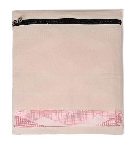 Mayatra's Organic Cotton Saree Storage Bags – Pack of 20 Wardrobe Organizers with Zipper & Transparent Window – 100% Cotton Cloth Covers for Sarees, Clothes & Garments (14 × 16 Inches)3