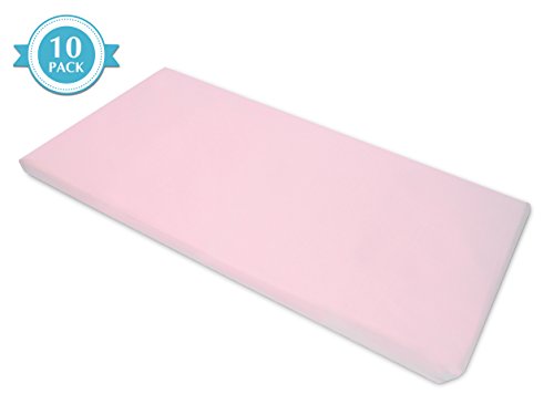Image of American Baby Company 10 Pack 100% Cotton Percale Fitted Nap Mat Sheet with Elastic Corner, 24 inch x 48 inch x 4 inch Soft & Breathable Rest Mat Sheet or Nap Mat Cover for Daycare, Kindergarten & Preschool, Pink