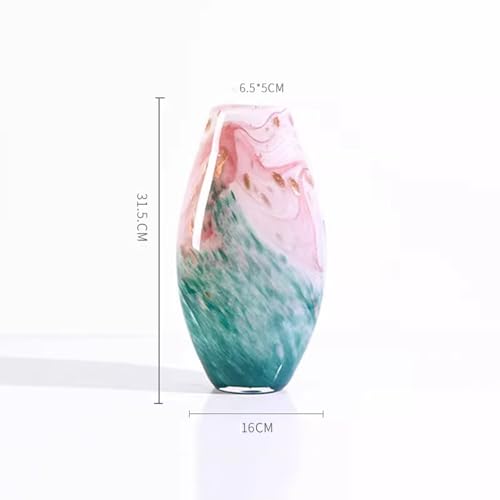 Vase en verre rose de luxe petit format pour arrangement de fleurs - 3