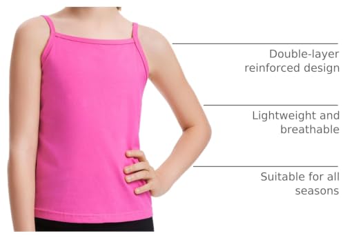 Image of Auranso Girls Undershirts 5 Pack Toddler Camisole Adjustable Straps Tops