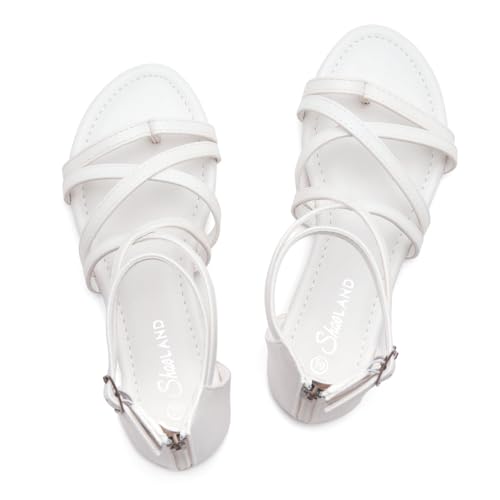 Image of Shoe Land Gladiator Sandals for Women - Strappy Flat Sandals with Ankle Strap & Back Zipper | Fisherman Thong Strappy Style for Walking, & Daily Wear | Trendy 2025 Summer