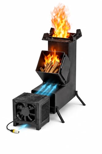 MEEJON Biomass Rocket Stove with Electric Blower Fan - Image 2