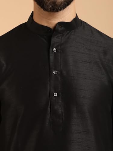 Image of SOJANYA (Since 1958 Men's Silk Blend Kurta Pyjama & Self Design Nehru Jacket Combo