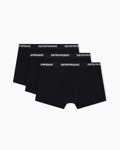 Emporio Armani Lot de 3 Boxers pour Homme, Noir/Noir., XXL
