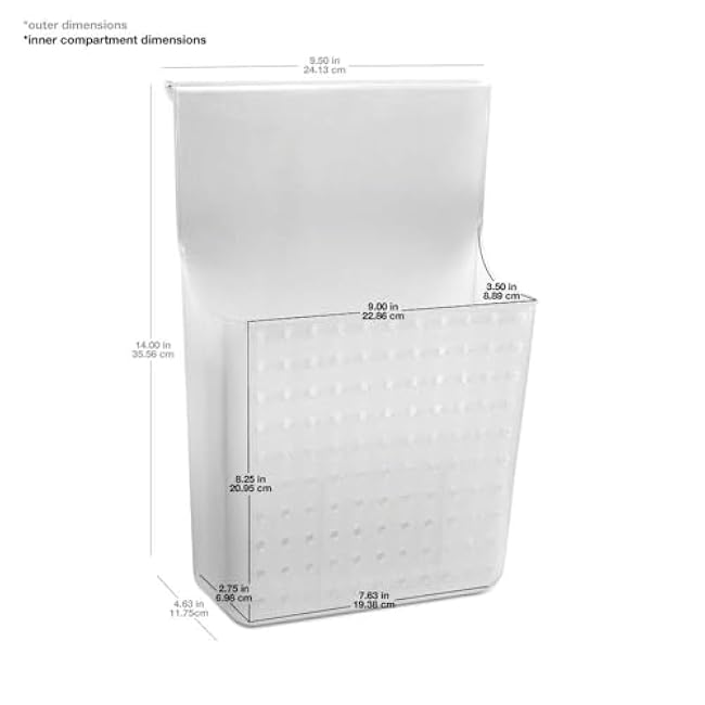 madesmart Over Door Wrap Organizer - Frost | CABINET COLLECTION | Aluminum Foil, Parchment and Kitchen Wrap Organizer | Soft-grip Hook | BPA-Free