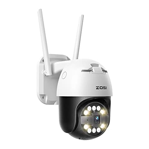 ZOSI 5MP 3K PTZ Überwachungskamera Aussen WLAN, 355°/140° Schwenkbar IP Dome Kamera mit Spotlight, Automatisch Verfolgung, 8X Digital Zoom Cover