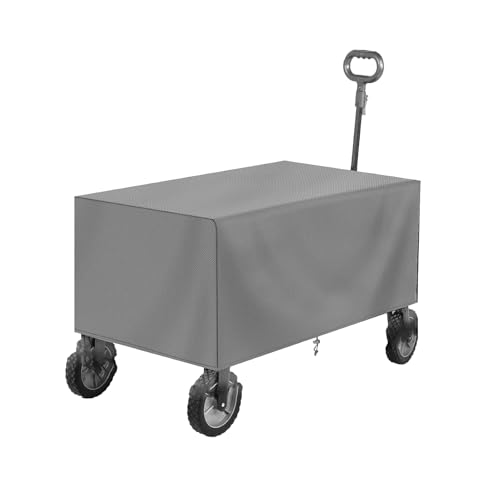 Heavy Duty Waterproof Folding Wagon Cover, Garden Trolley for Festival Cover, Oxford Cloth Folding Garden Trolley Rain Protector, Wagon Waterproof Protector for Outdoor Use, 97x61x56cm (Silver)