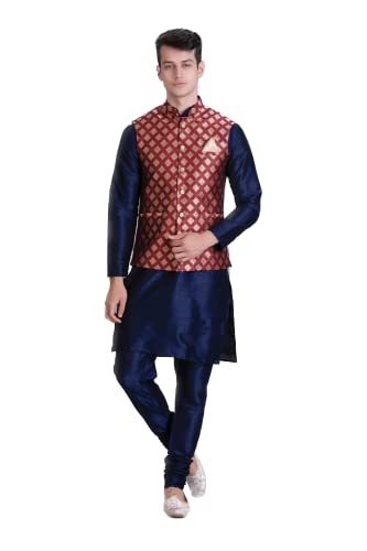 Image of UnM Men Silk Blend Classic Kurta Set